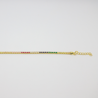 BRACCIALE TENNIS RAINBOW GOLD