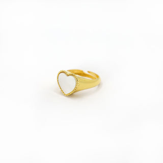 ANELLO CUORE PERLA GOLD