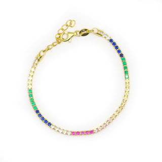 BRACCIALE TENNIS RAINBOW GOLD