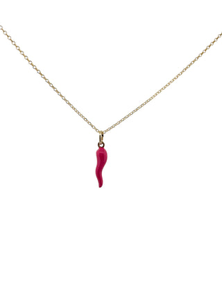 COLLANA CORNO FUCSIA GOLD