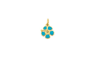 Charm - FLOWER BLUE Gold