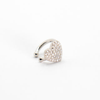 ORECCHINI EAR CUFF HEART SILVER