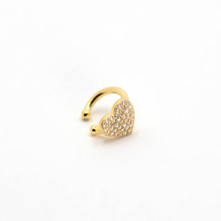 ORECCHINI EAR CUFF HEART GOLD