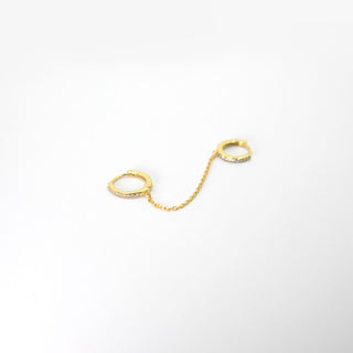 ORECCHINI HOOP CHAIN GOLD